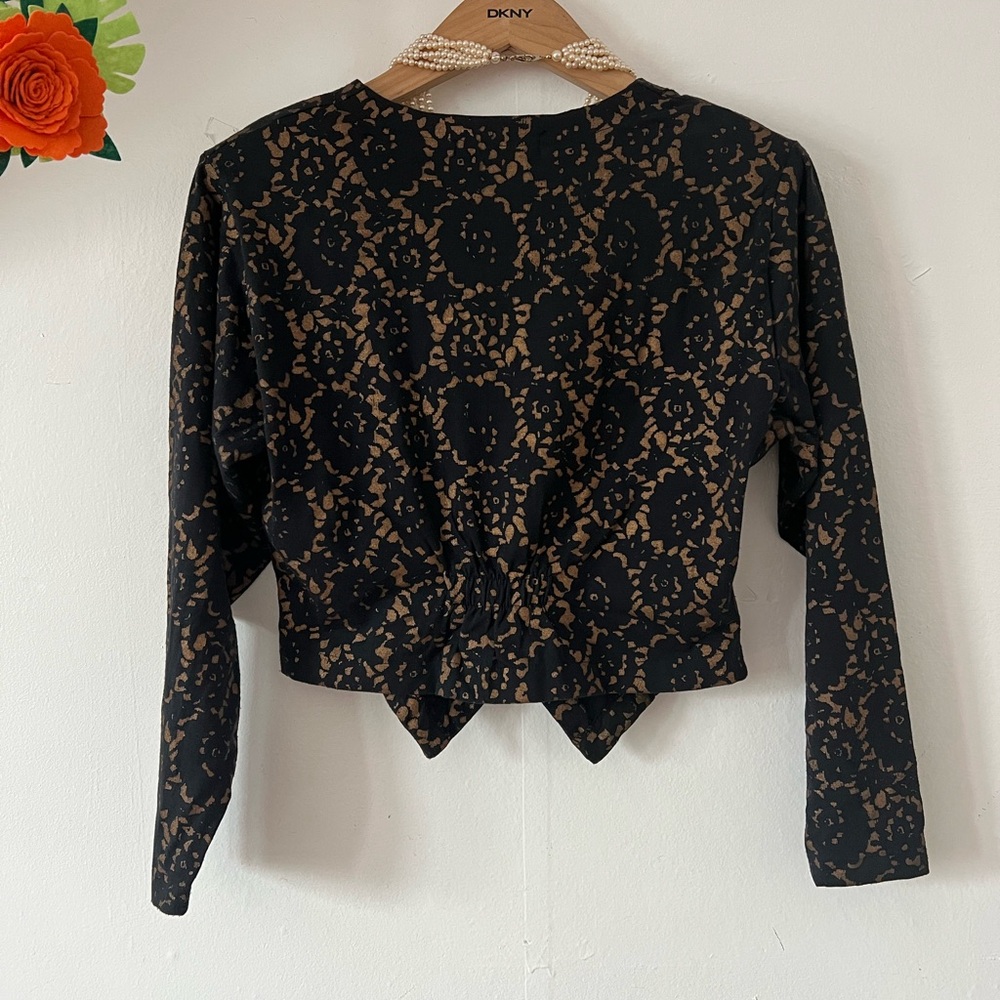 VTG 90s MINT Jonathan Miller London navy caramel suit leopard S/M matching set - Picture 5 of 16